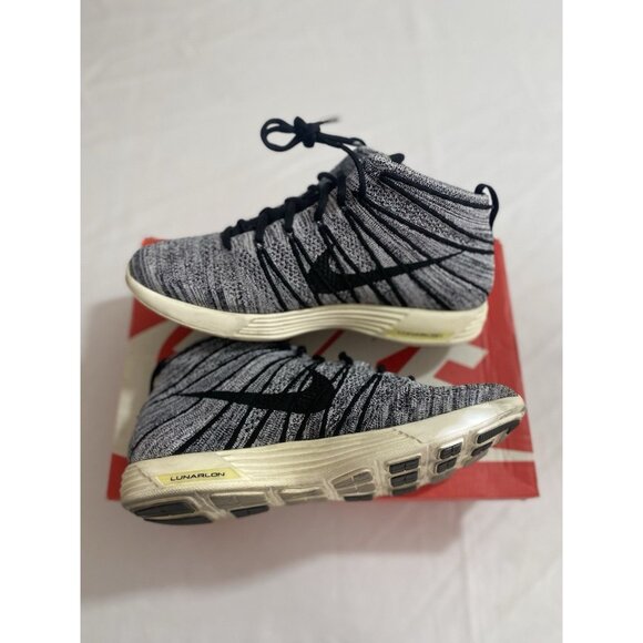 Pre-Owned Mens Size 9.5 - Nike Lunar Flyknit Chukka Black Sail 554969 002 main image 9